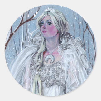Snow queen round stickers