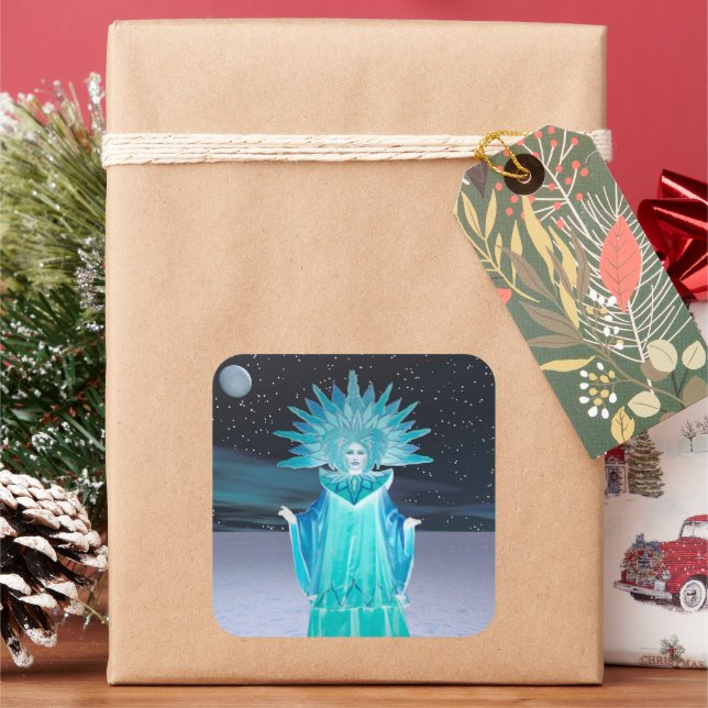 Snow Queen Square Sticker (Holiday)