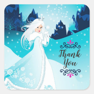 Snow Queen Thank you Gift Favor Sticker