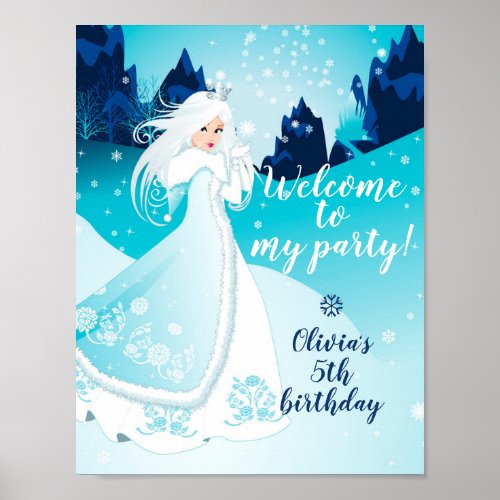 Snow Queen Welcome Party Sign