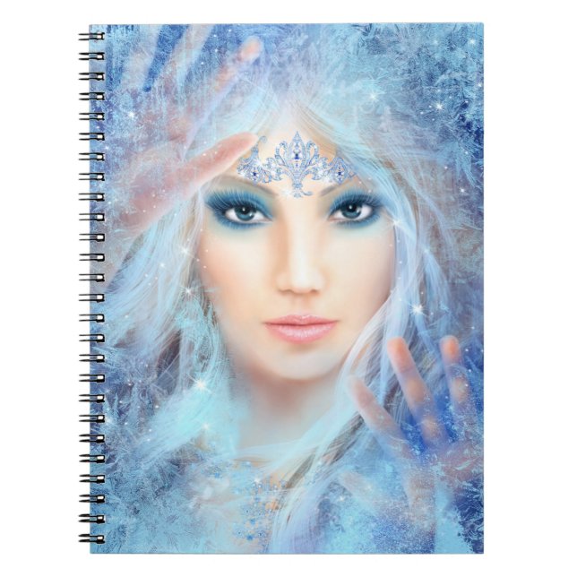Snow queen. Winter beautiful woman. Notebook (Front)