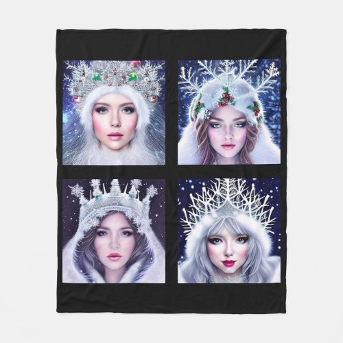 Snow Queens Winter Wonderland     Fleece Blanket