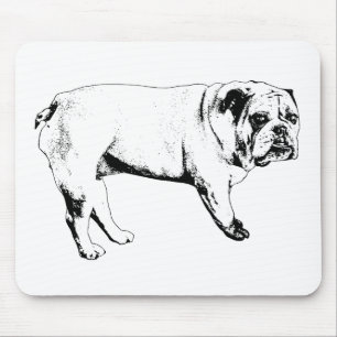 Snow-Quiet Bulldog Mouse Pad