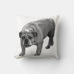 Snow Quiet Bulldog Pillow