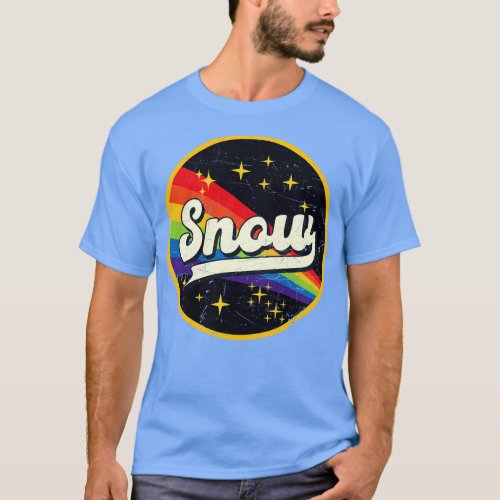 Snow Rainbow In Space Vintage GrungeStyle T_Shirt