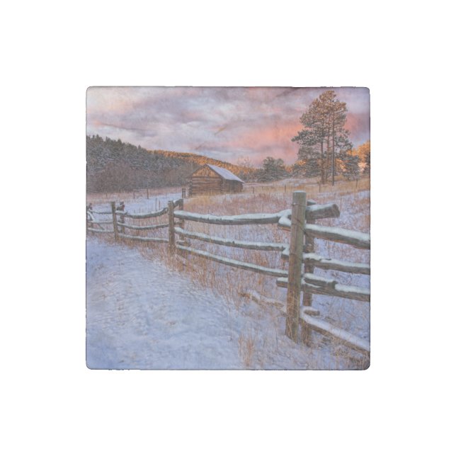 Snow Ranch Stone Magnet (Front)