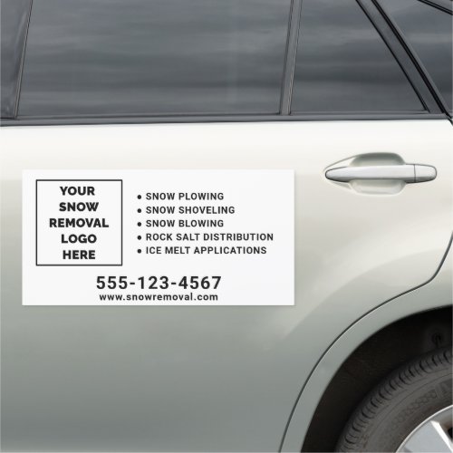 Snow Removal Add Your Logo 12x24 Car Magnet
