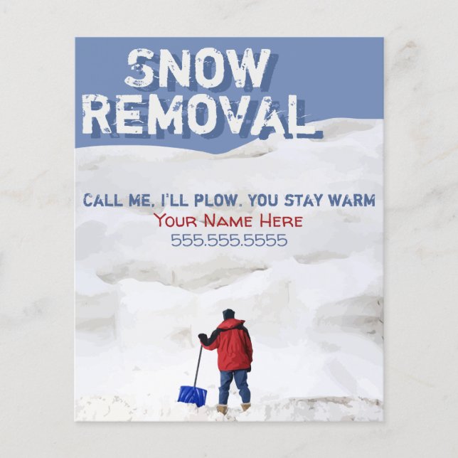 Snow Removal Advertising Flyer.Snow Plowing Flyer (Front)