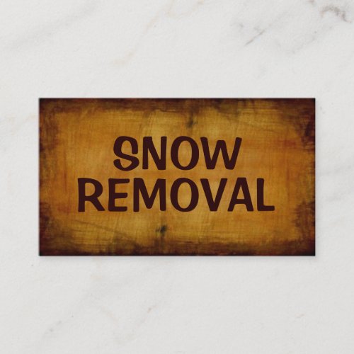 Snow Removal Antique Business Card