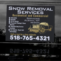 Snow Removal Black and Gold Magnetic Vehicle Sign