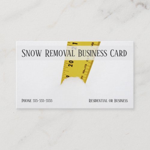 Snow Removal Blizzard Deep Snowy Weather Yardstick Business Card