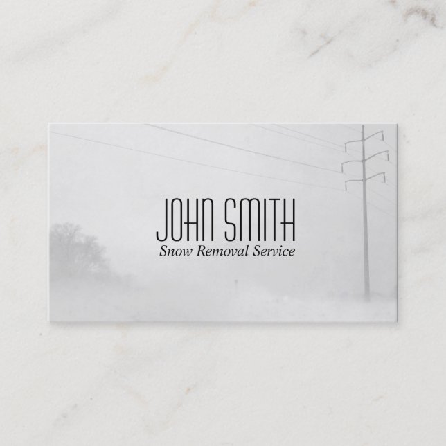 Snow Removal Blizzard Winter Whiteout Weather Business Card (Front)