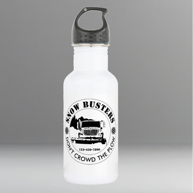 Snow Removal Business Add Your Logo Custom Stainless Steel Water Bottle (Creator Uploaded)