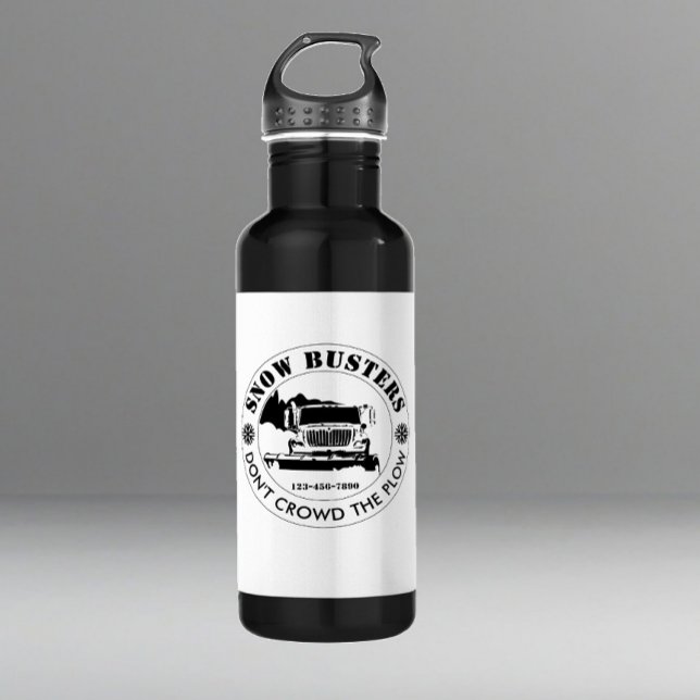 Snow Removal Business Add Your Logo Custom Stainless Steel Water Bottle (Creator Uploaded)
