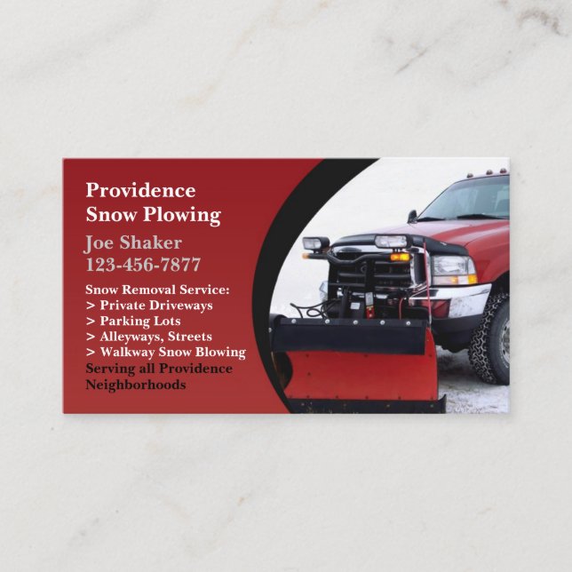 Snow Removal Business Card Template (Front)
