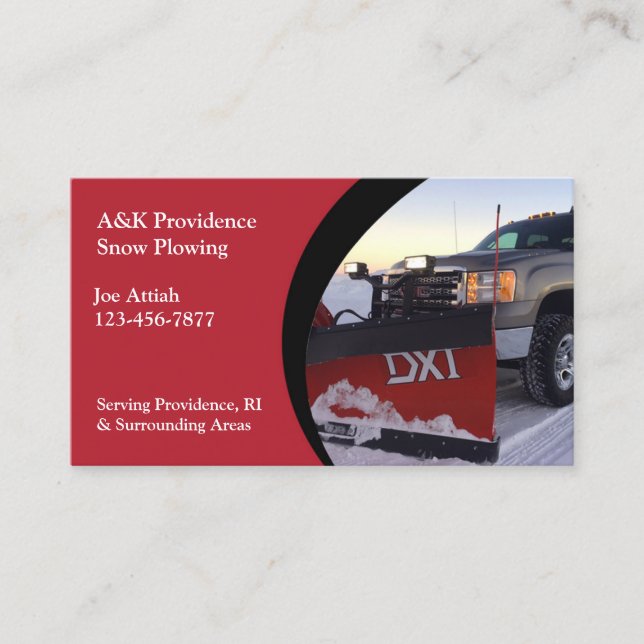 Snow Removal Business Card Template (Front)