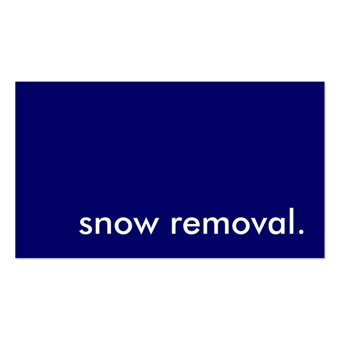 snow removal. business card templates