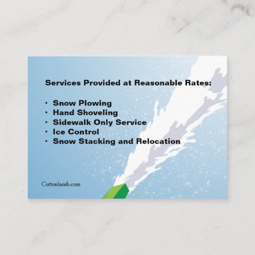 Snow Removal Business Cards Zazzle
