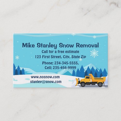 Snow Removal  Custom Business Business Card