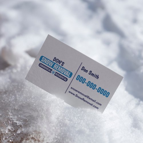 Snow Removal Double Sided Business Card