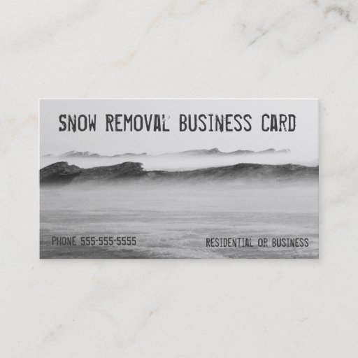 Customizable Snow Removal Lake Michigan Blizzard Business Card