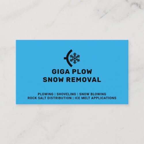 Snow Removal Plow And Snowflake Graphic Business Card