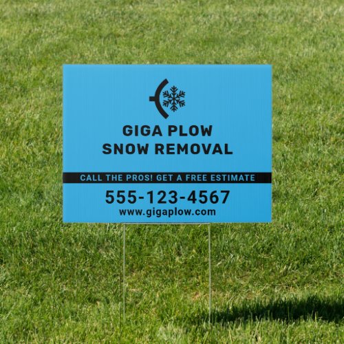 Snow Removal Plow And Snowflake Simple Sign