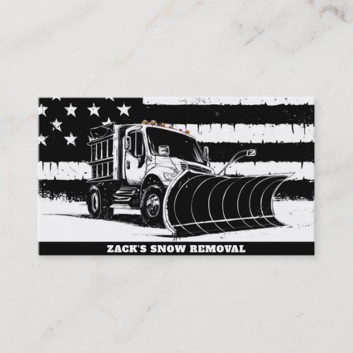  Snow Removal  Plow Flag Patrioting Truck AP74 Business Card