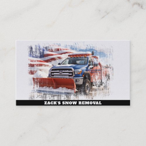  Snow Removal  Plow Truck AP74 Flag Patriotic  Business Card