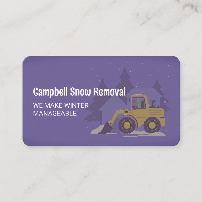 Snow Removal Plowing Business Card (Front)
