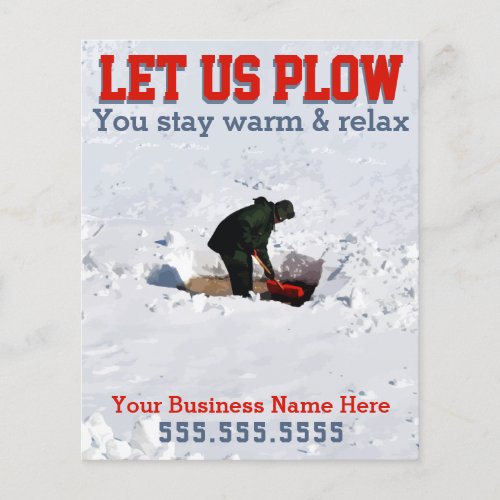 Snow Removal Plowing Business Custom Marketing Ad Flyer