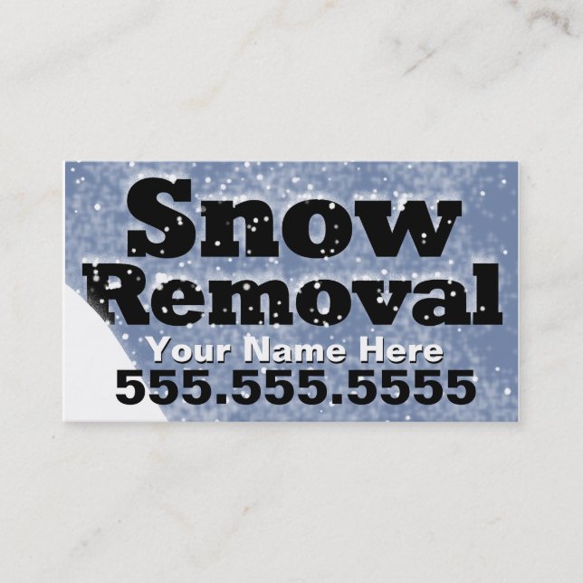 Snow Removal Plowing CustomizableTemplate Business Card (Front)