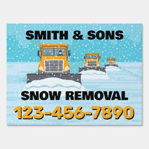 Snow Removal Plowing Service Yard Sign