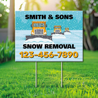 Snow Removal Plowing Service Yard Sign