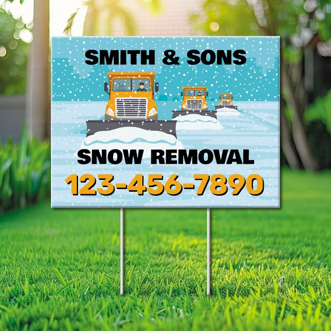 Snow Removal Plowing Service Yard Sign (Creator Uploaded)