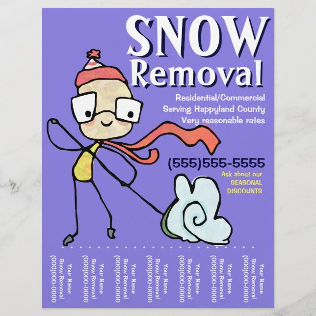 Snow Removal Plowing Shoveling Flyer (Front)