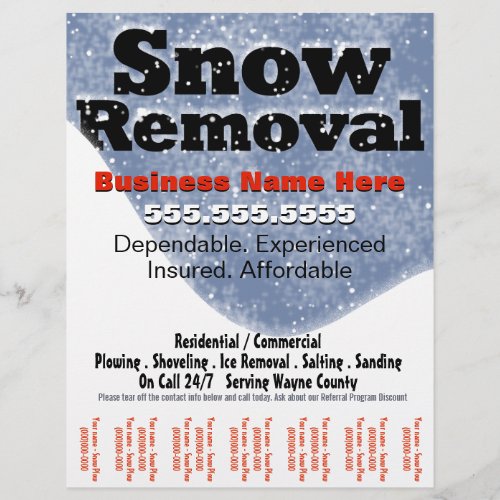 Snow Removal Plowing Tear Sheet Template 2