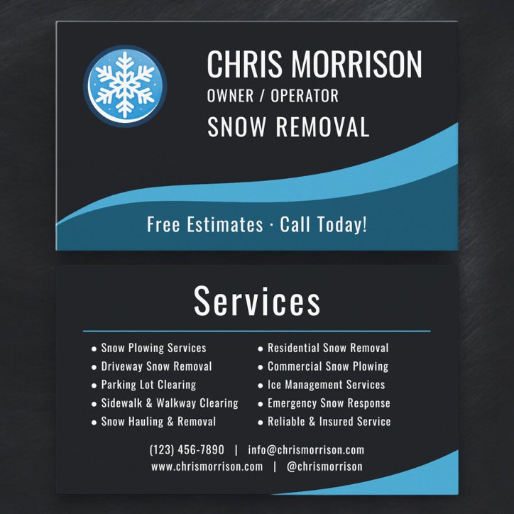 Snow Removal Service Business Card