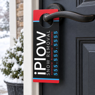 Snow Removal Service Plow Business Promotional Door Hanger