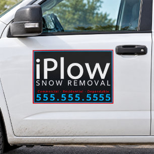 Snow Removal Service Snow Plowing Business LARGE Car Magnet