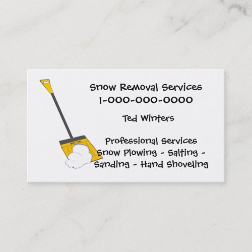 Snow Removal Services Business Card