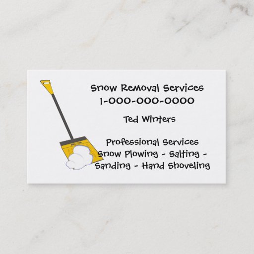 Customizable Snow Removal Services Business Cards