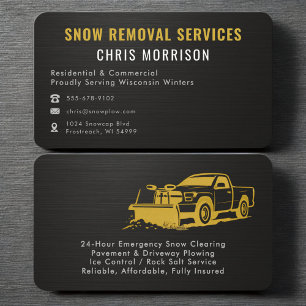 Snow Removal Services Professional Business Card