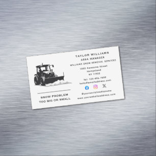 Snow Removal Services Snowplow Winter Social Media Business Card Magnet