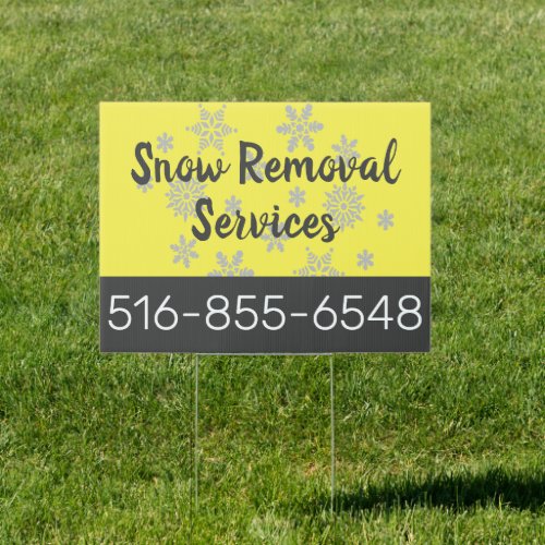 Snow Removal Shoveling Plowing Yard Sign