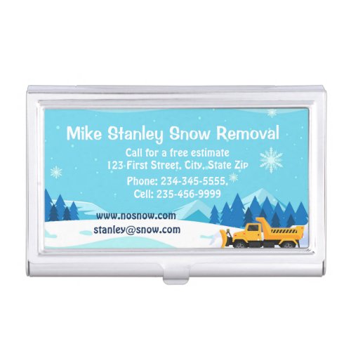 Snow Removal Shovelling Driveway Clearing Business Card Case