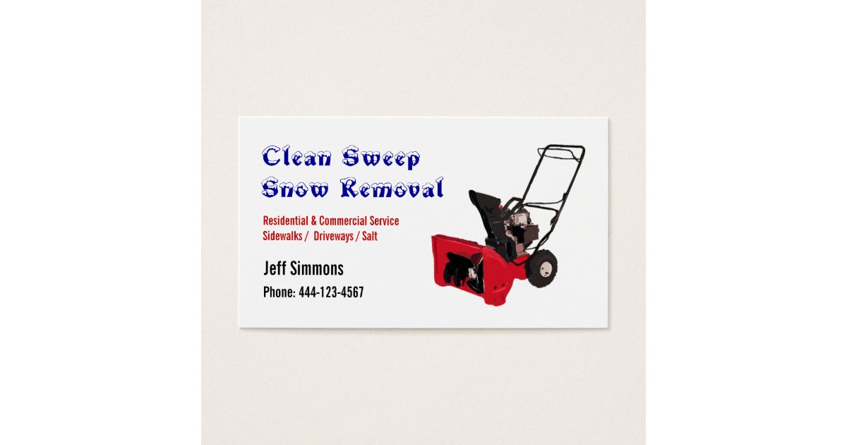 Snow Removal Er Business Card Zazzle