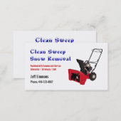 Snow Removal Snow Blower Business Card (Front/Back)