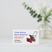 Snow Removal Snow Blower Business Card (Standing Front)