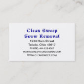Snow Removal Snow Blower Business Card (Back)